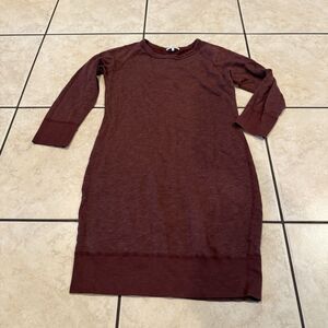 James Perse French Terry Raglan Dress Burgundy